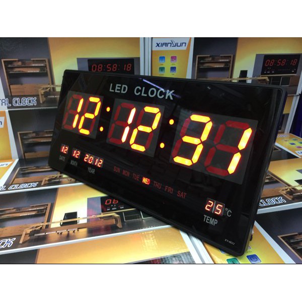 Jam Dinding Digital LED Meja LED Clock 4622 Merah