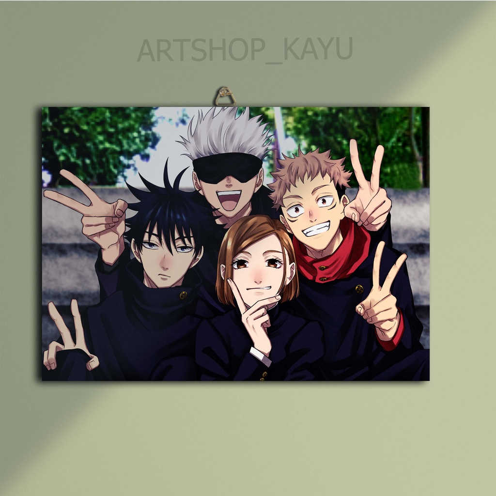 HIASAN DINDING JUJUTSU KAISEN POSTER KAYU Hiasan Kamar Poster Kayu 20x30cm Pajangan Rumah/ dekorasi