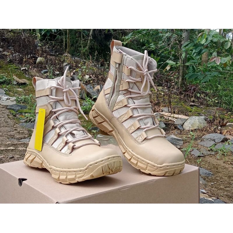 SEPATU PDL WEBA NINJA DELTA WEBBING LOW PENDEK GURUN SAFETY BOOTS CREAM KULIT ASLI