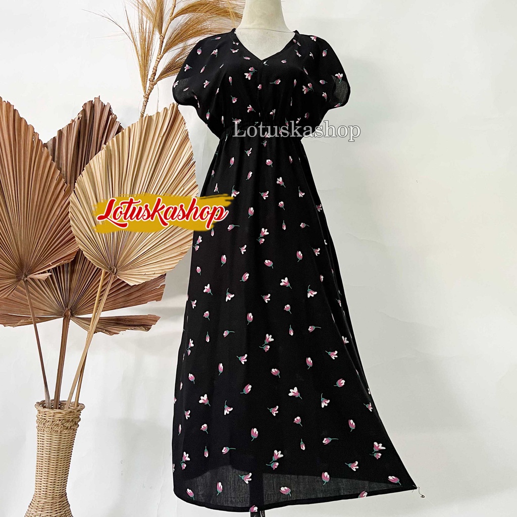Dress Manohara Bali Panjang Mawar-Renata Hitam