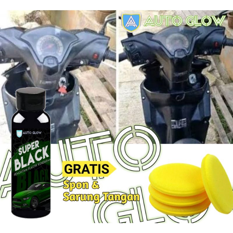 COD Penghitam Motor Dan Mobil Permanen Super Black 100ML 60ML 30ML Bonus Spon Aplikator Pad By Auto Glow