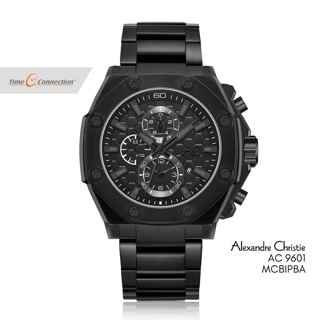 Alexandre Christie AC 9601 MCBIPBA Full Hitam Original / Jam Tangan Pria Rantai / AC Collection Stai