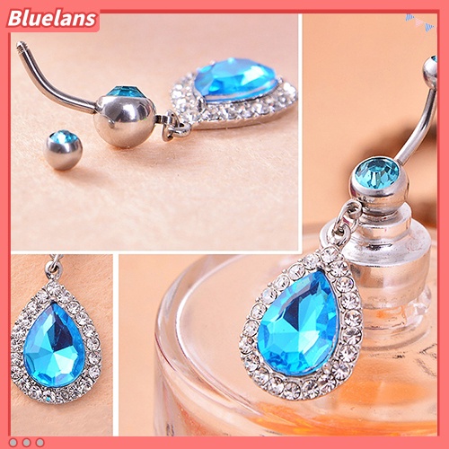 Bluelans Crystal Rhinestone Pendant Belly Button Body Piercing Navel Ring Jewelry Charms