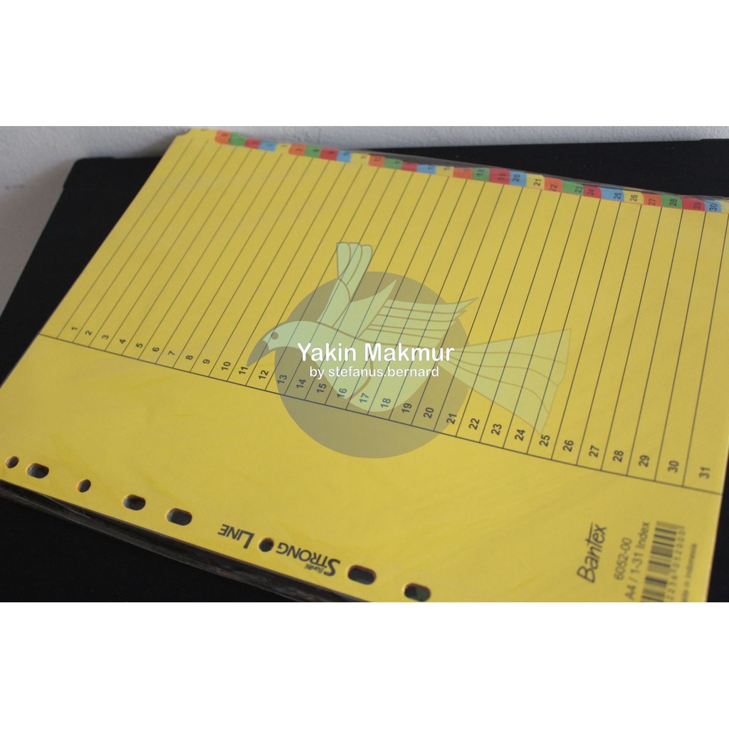 

BANTEX DIVIDER UKURAN A4 INDEX 1-31 (ANGKA)