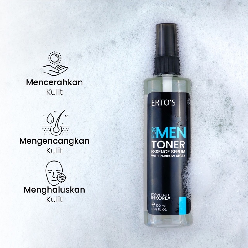 ERTOS For Men Solusi Wajah Kusam Jerawat Essence Serum Toner  Whitening Pria Man 100% ORIGINAL BPOM
