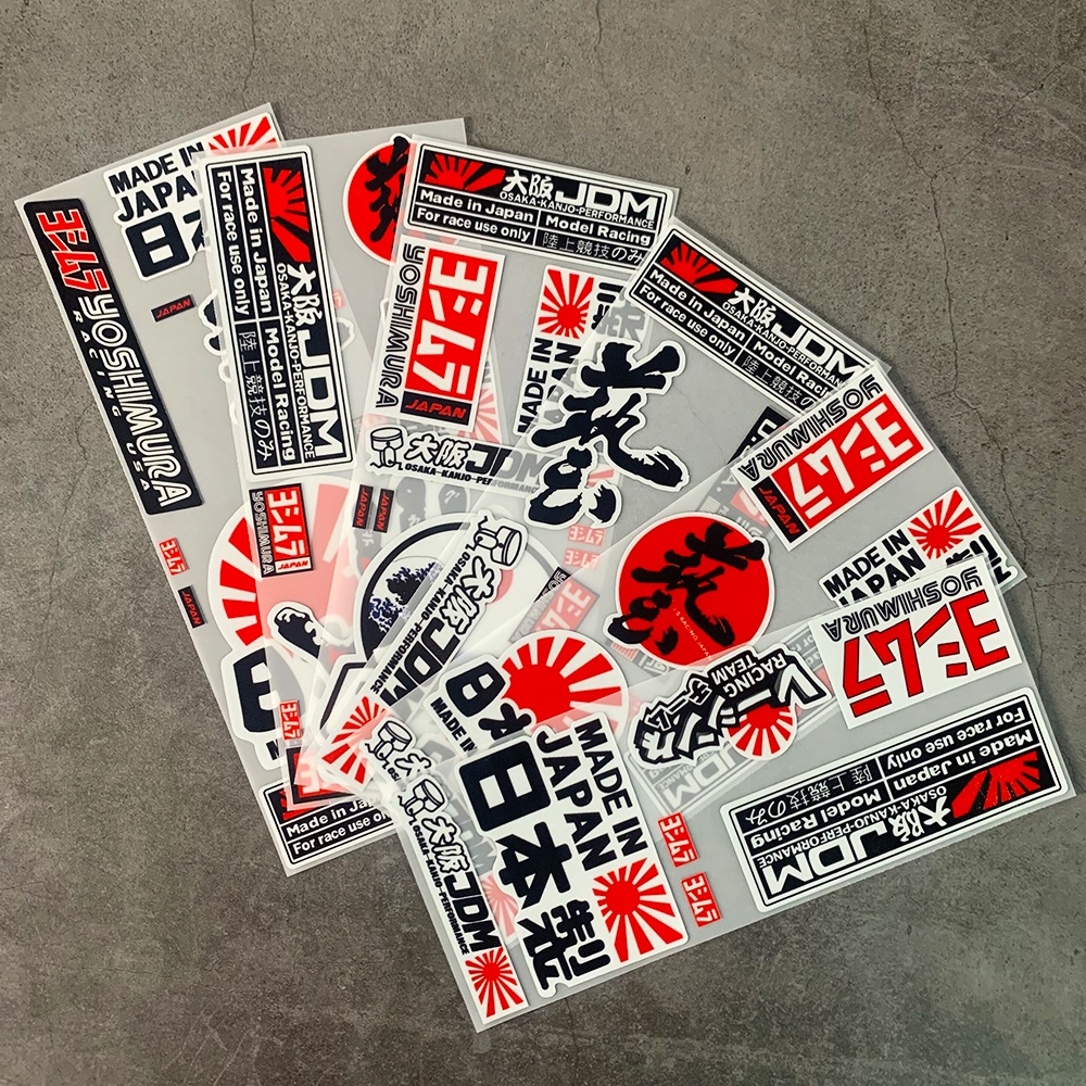 JDM Stiker Sepeda Motor Yoshimura Stiker Helm Reflektif Osaka Stiker Gaya Jepang