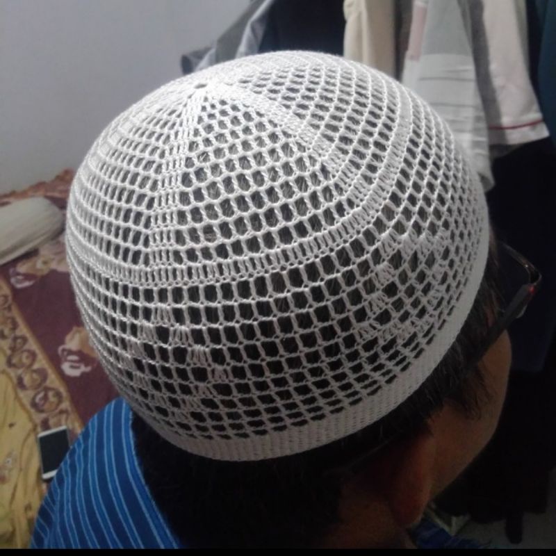 Peci rajut bangladesh lokal | peci rajut Saudi | peci rajut motif