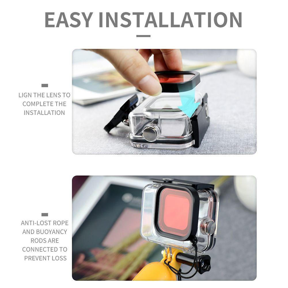 POPULAR Populer Filter Warna Set Filter Pelindung Casing Housing Polarizer Fotografi Untuk GoPro Hero8