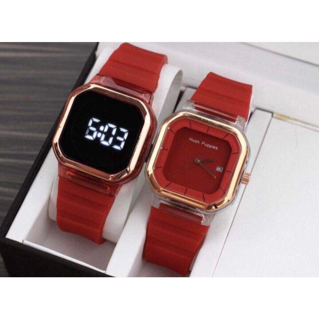 BISA COD PROMO BELI 1 GRATIS 1 JAM TANGAN COUPLE PASANGAN PRIA WANITA COWOK CEWEK STRAP RUBBER