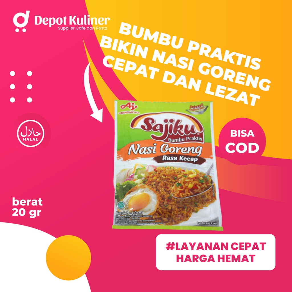 3 Pcs Sajiku Bumbu Nasi Goreng Rasa Kecap 20GR Penyedap Rasa Praktis