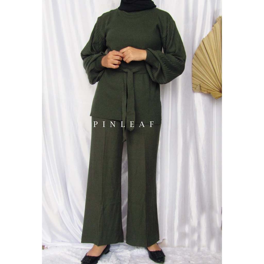 ONE SET-SETCEL KULOT + SWEATER BALON KNIT-3