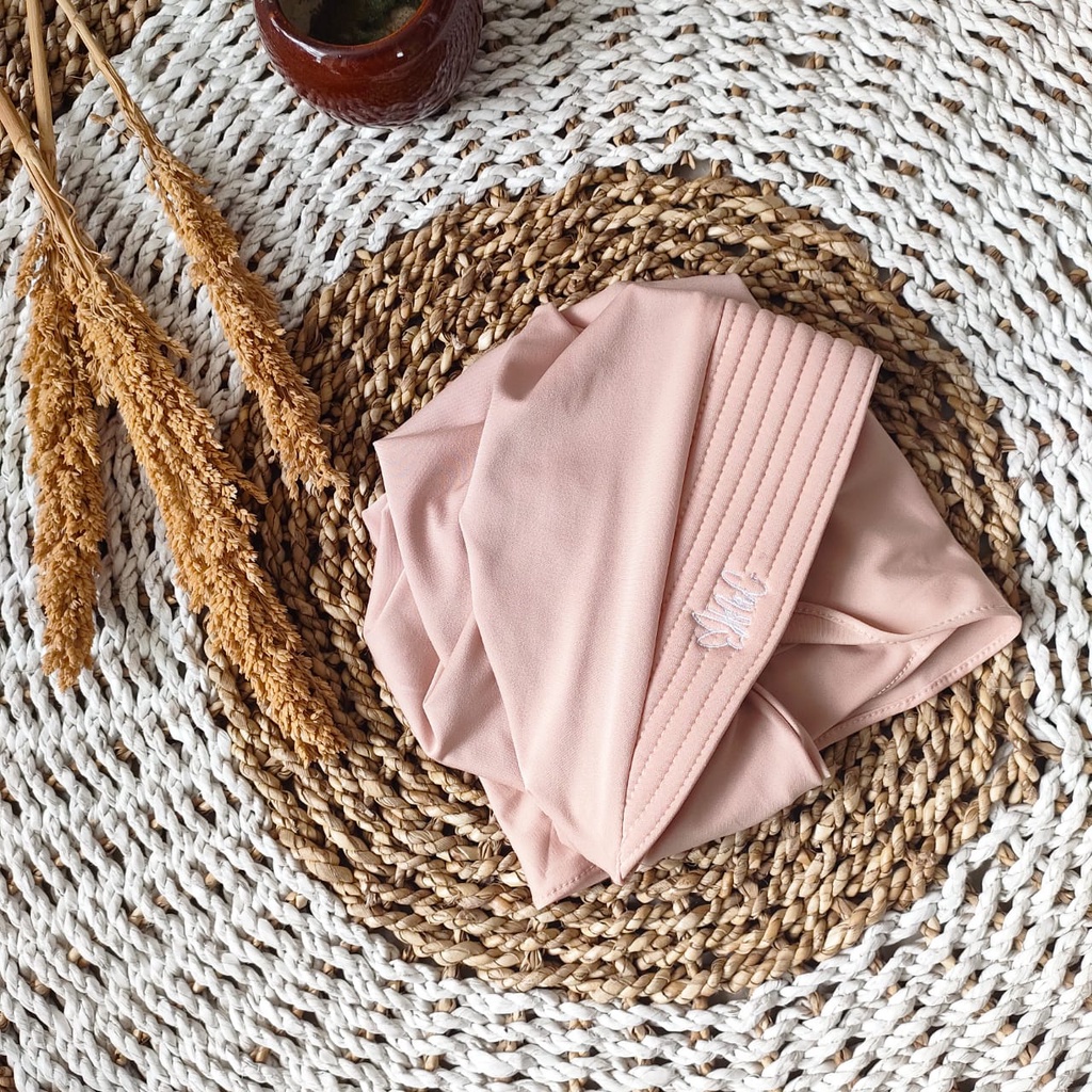 Jilbab Sport Murah Hijab Olahraga Bergo Jersey Instant Premium || Hijab volly-CREAM SHORT