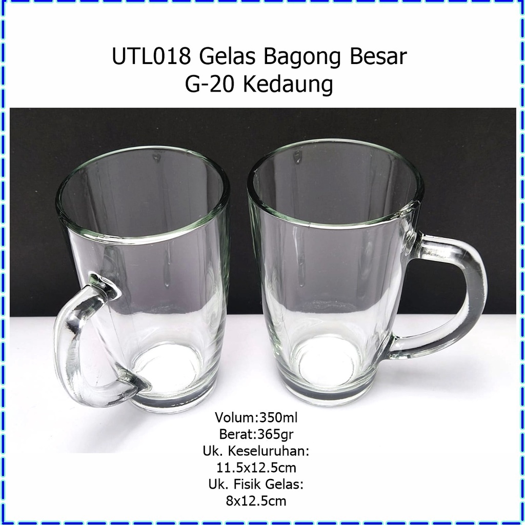 [6pcs] UTL030L Gelas Kopi/Gelas Susu MM38-14 IMG Glass 350ml