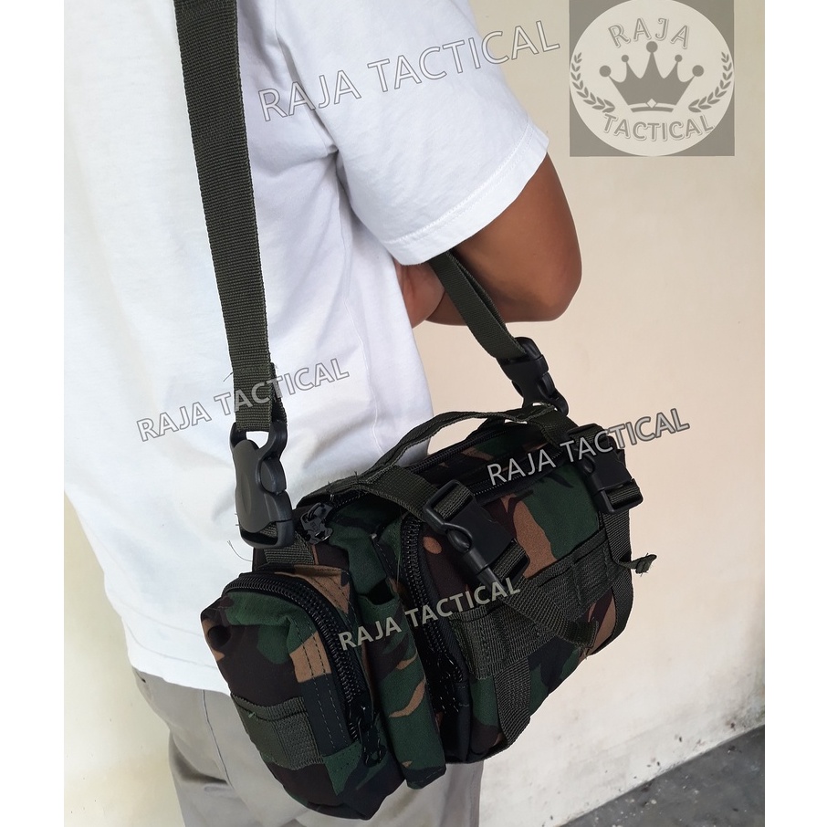 Tas Pinggang Camo Anti Air Loreng TNI Tas Slempang Waterproof Malvinas