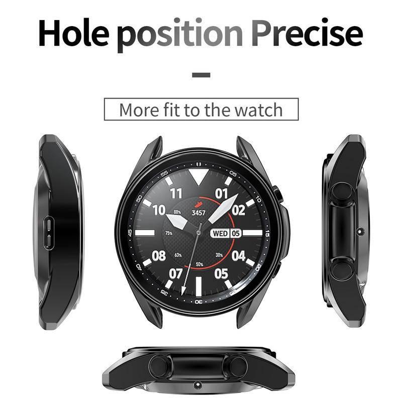 Protective Case for Samsung Galaxy Watch 4 3 40mm 44mm 41mm 45mm Soft TPU Protective Bumper Cases Watch Accessories for Samsung Galaxy Watch Active 2 40MM 44MM