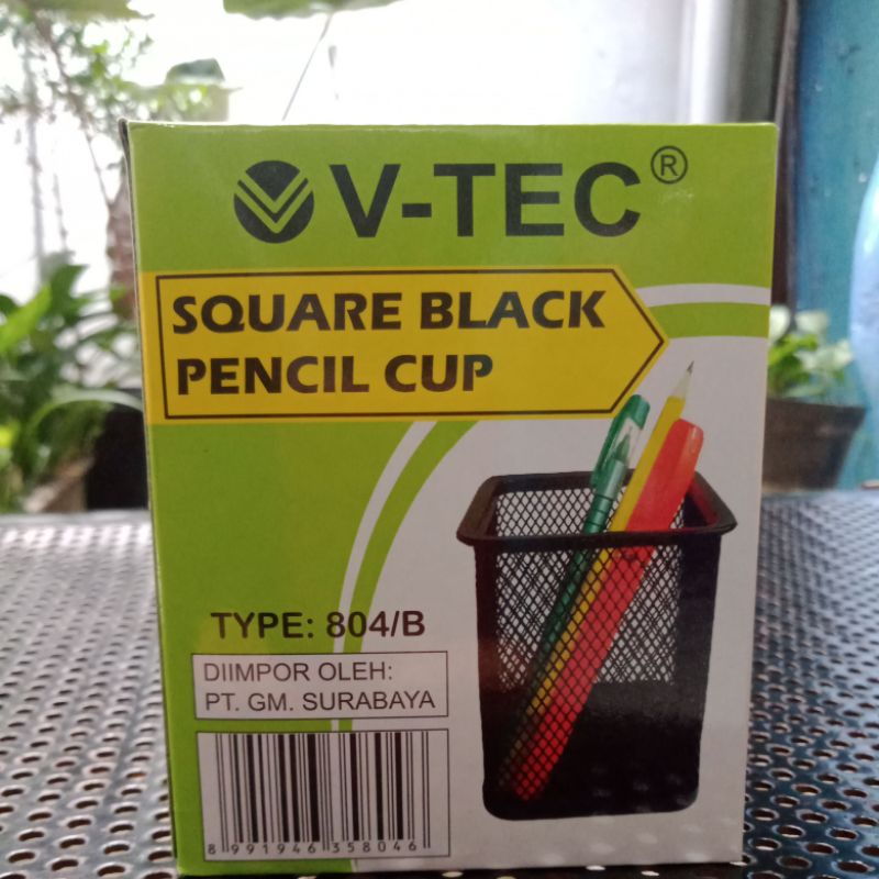 

Square Black pencil cup 804 V-tec