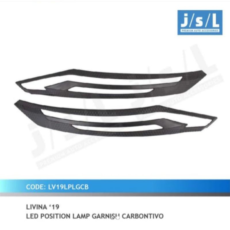 Garnish depan all new Livina 2019 LED position Chrome Carbon Hitam jsl