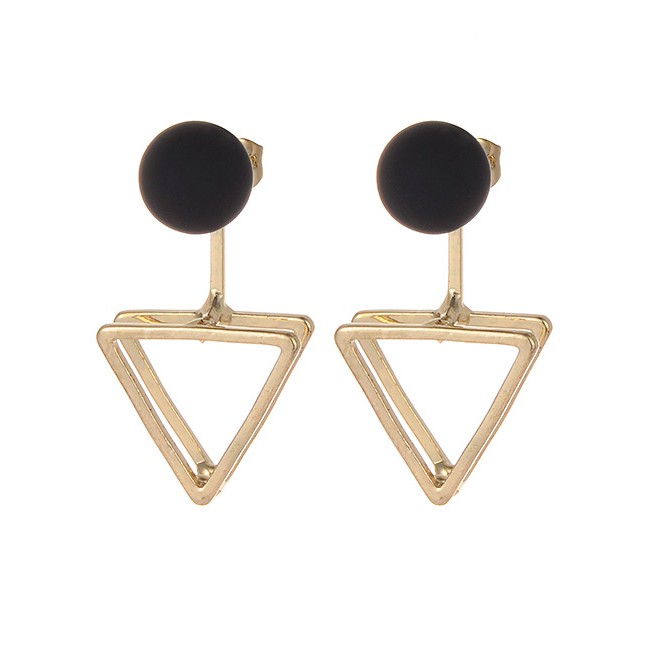 LRC Anting Fashion Triangle Shape Decorated Earrings