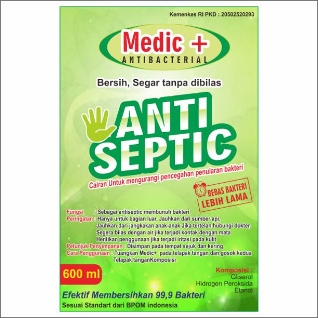 

[Paket 100] Stiker Label Antiseptic & Hand Sanitizer GEL Murah 9x6cm
