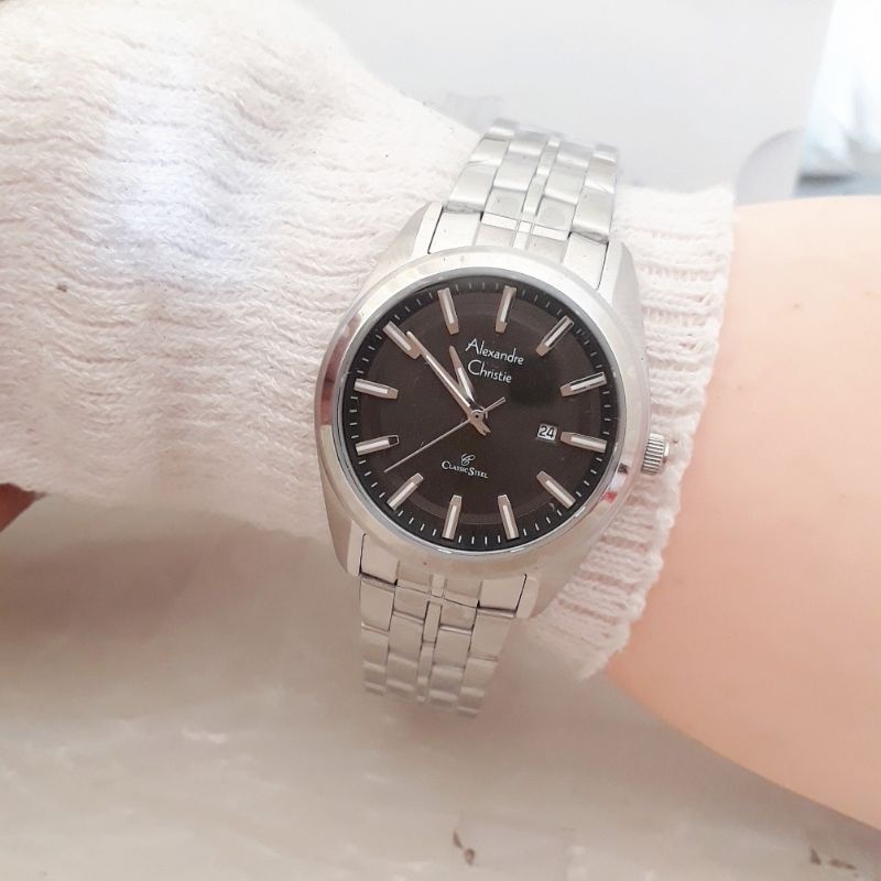 Jam Tangan Wanita Alexandre Christie Ac 8637 Ld Classic Steel Original