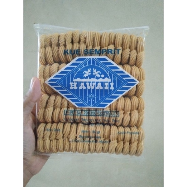 

Kue Semprit Hawaii 180 gram Kemasan Label Warna-Warni varian Original 180 gram