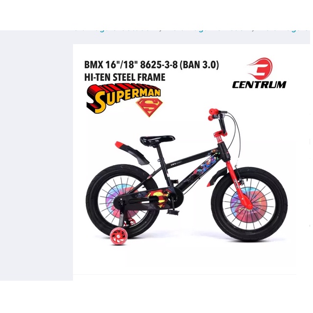 Sepeda Anak 12 16 18 Inch BMX CENTRUM SUPERMAN BAN BESAR 3.0