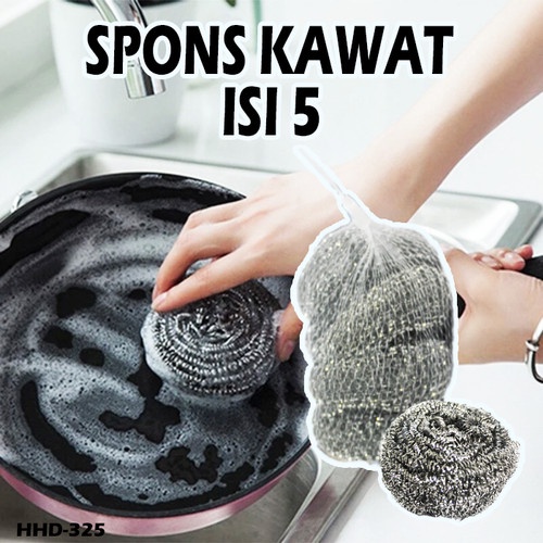 ASEMKAJKT - sabut donut 5 pcs / kawat cuci piring besi stainless isi 5 pcs