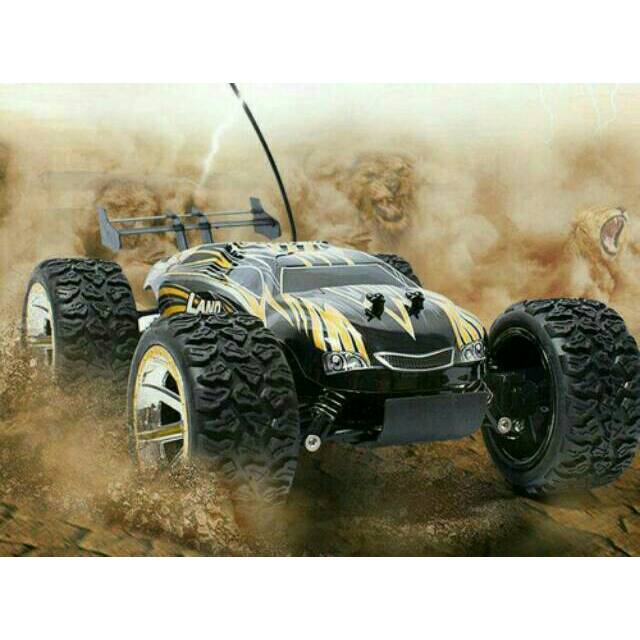 NQD RC BIGFOOT TRUGGY LANDBUSTER VELG KUNING MAS CROM MAINAN REMOT CONTROL