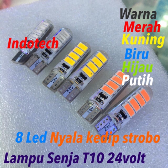 Lampu Senja Led T10 24 volt 8 Led Kedip Buat Truk Bis