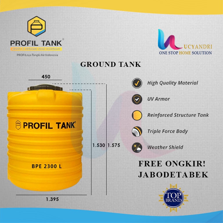 Tangki Air Tanam Profil Tank BPE 2300 L Khusus Pendam Tandon Toren