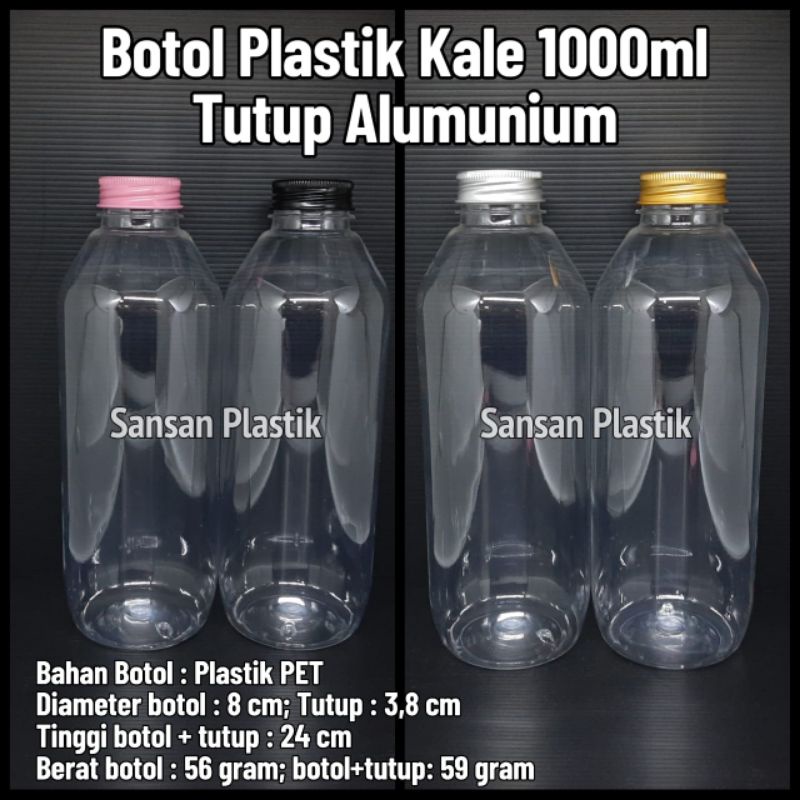 Botol kale 1 liter tutup alumunium / botol kale 1000ml tutup alumunim Ekspedisi