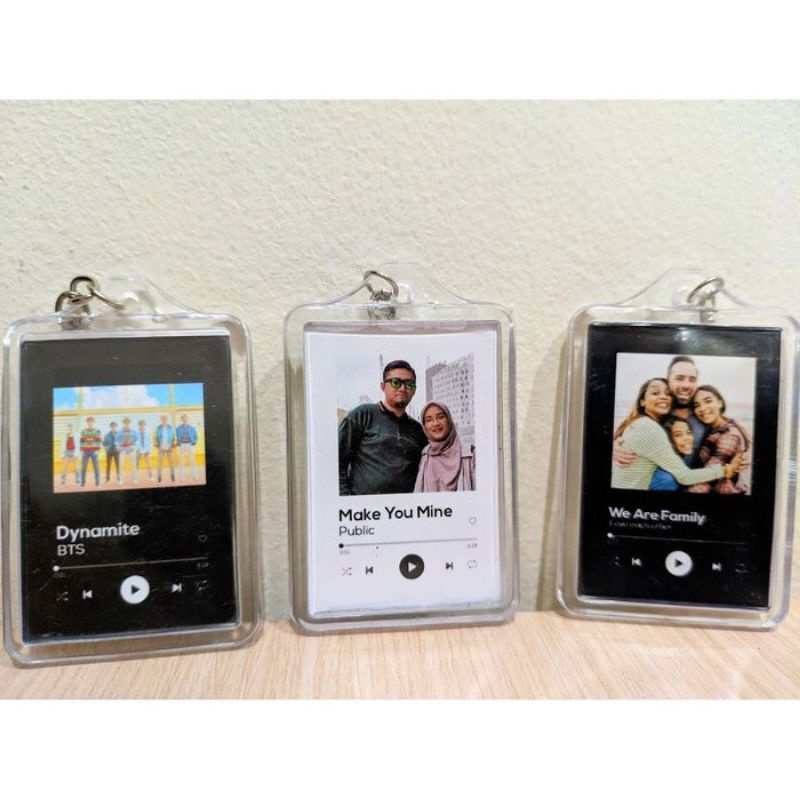 Ganci Spotify bisa di scan,, Ganci Akrilik,, Gantungan kunci