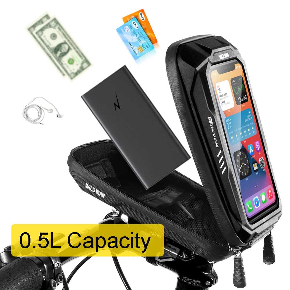 TG-JD WILD MAN Tas Sepeda Smartphone Case Handlebar Waterproof 0.5L - X-3