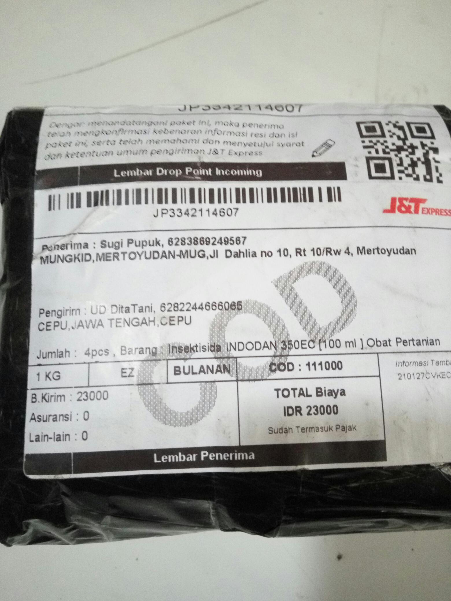 Insektisida Indodan 350ec [100 Ml ] Obat Pertanian Pembunuh Serangga