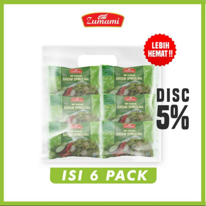 

ZUMAMI MIE SAYUR BAYAM SPIRULINA 80 GRAM ISI 6 PCS (PAKET LEBIH HEMAT)