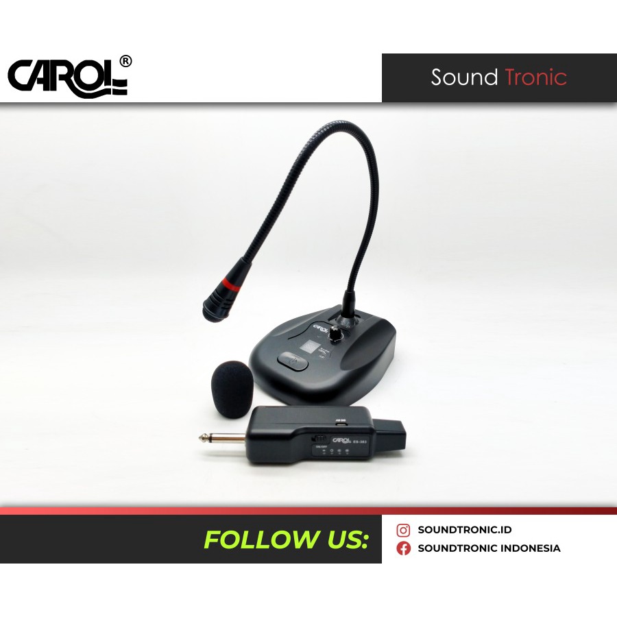 CAROL Mic Microphone Meja Podium Wireless 25 Channel ES-383C