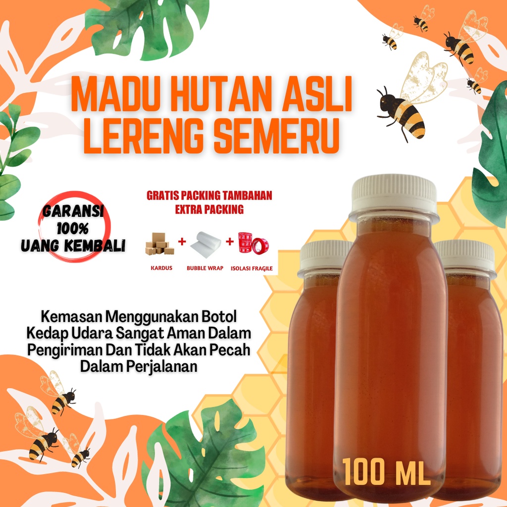 

Madu Hutan Asli Murni 100% Madu Hutan Asli Lereng Semeru 100ml Natural Produk Ara green Shop