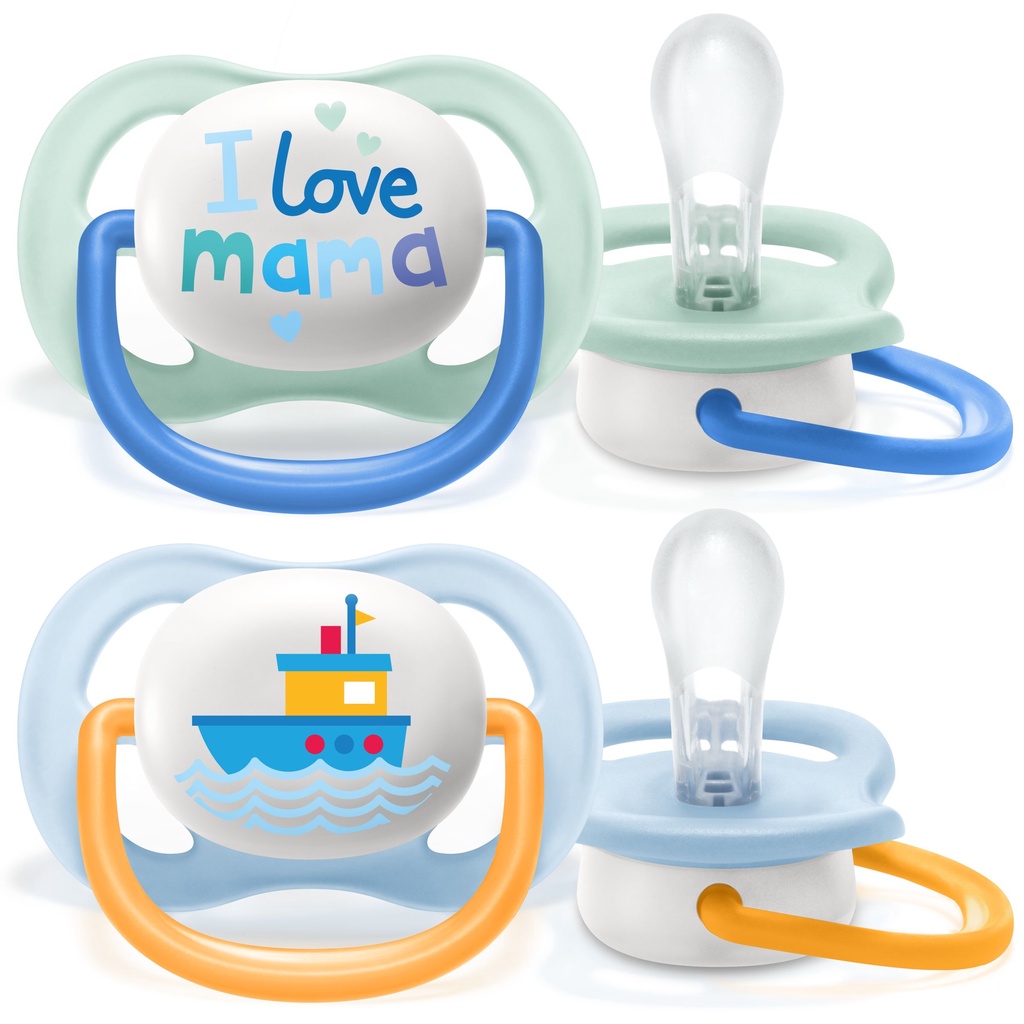 Avent - Ultra Air Happy Pacifier Soother 0-6m BLUE (Isi 2)