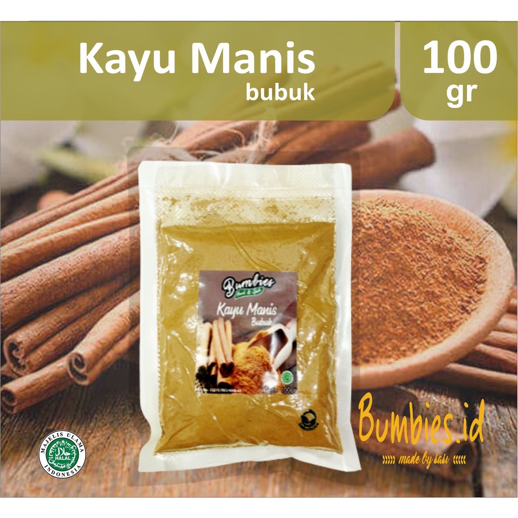 𝘽𝙪𝙢𝙗𝙞𝙚𝙨 𝙋𝙧𝙤𝙙𝙪𝙘𝙩 Kayu Manis Bubuk 100gram | Ground Cinnamon | Rempah Rempah | Bumbu Instan