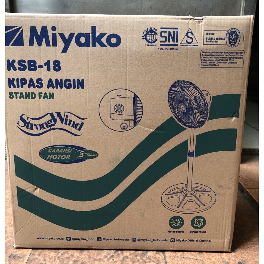 MIYAKO KIPAS ANGIN STANDFAN STAND FAN KSB18 KSB 18 KIPAS ANGIN BERDIRI MIYAKO 18INCH 18&quot;