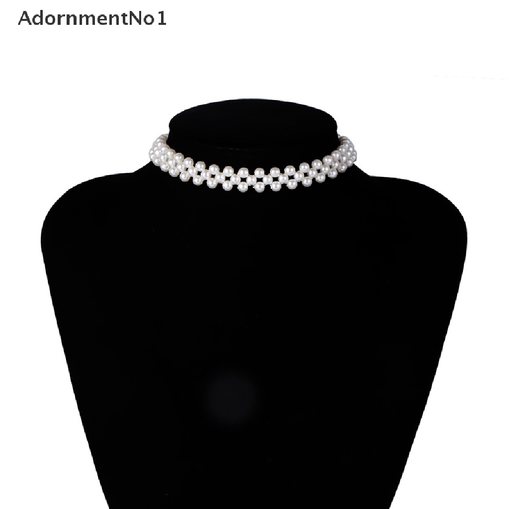 (AdornmentNo1) Kalung Choker Gaya Etnik Bohemia Aksen Mutiara Imitasi Untuk Perhiasan Wanita