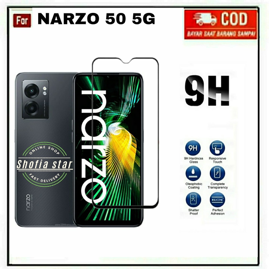 TEMPPERED GLASS NARZO 50 5G TG LAYAR ANTIGORES KACA FULL COVER