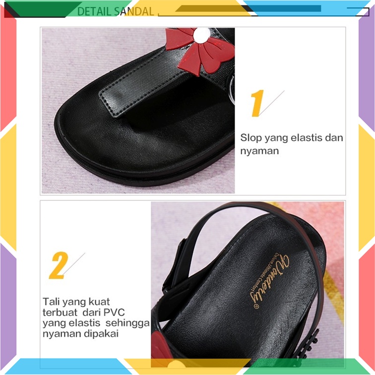 2025-2 Sandal Jepit Pita Wanita Tali Karet Sendal Birken Strap 2in1 Cewek Jelly Bunga Wonderly