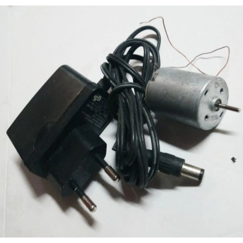 Mini DC brushed motor 5 - 9vdc 15.000rpm sepaket plus adapter 9vdc