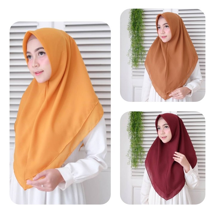 1 kg = 16 pc // KAYLA SEGTIGA INSTAN pollicotton // Hijab Instant // segitiga 2 layer