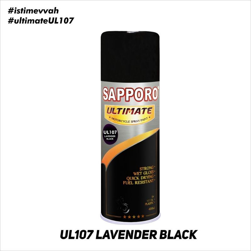 Sapporo Ultimate UL107 Lavender Black / ungu hitam / Cat semprot Sapporo spray 400 ml