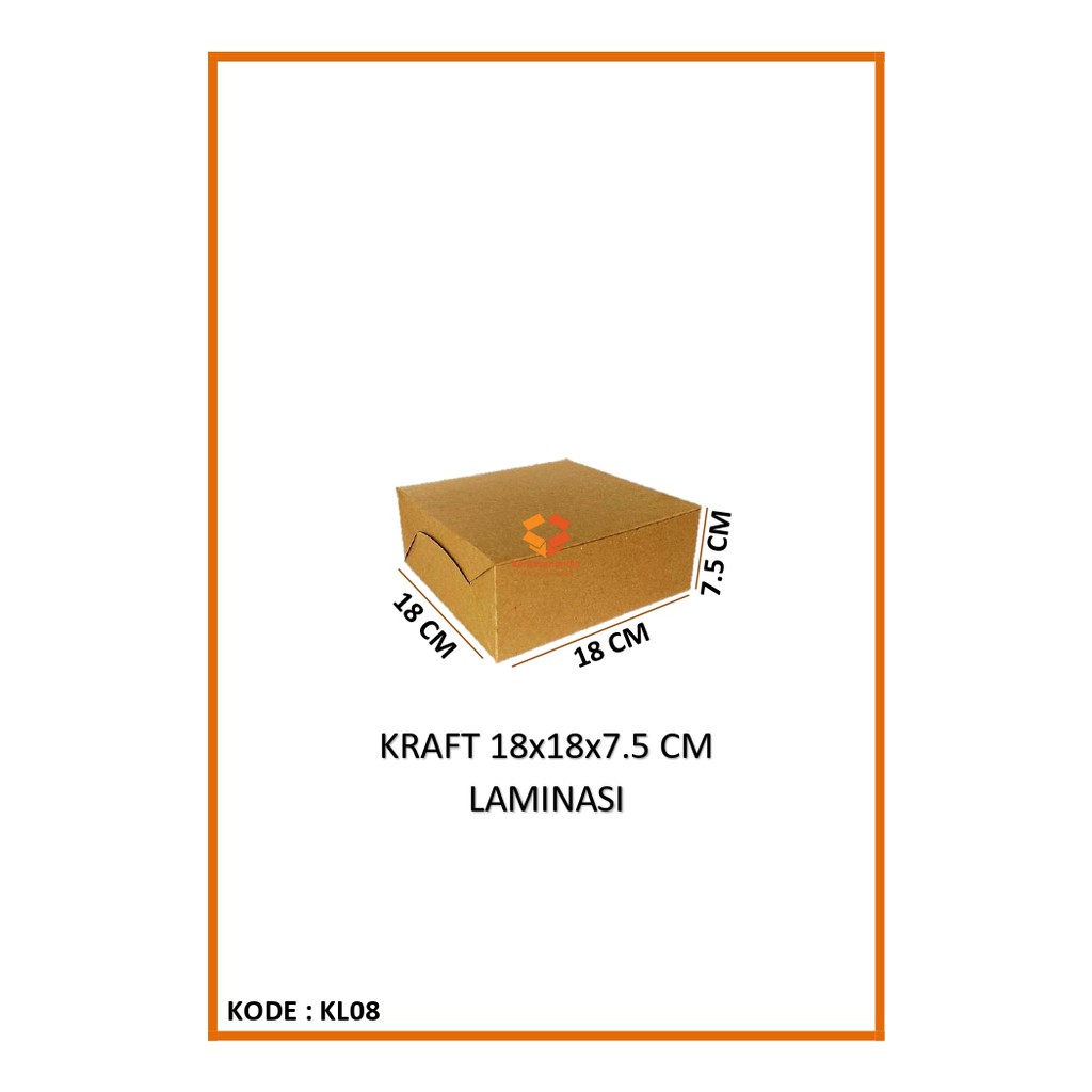 

Kotak Kraft Laminasi 18x18x7.5 Cm / Boks Dos Packaging Food Makanan