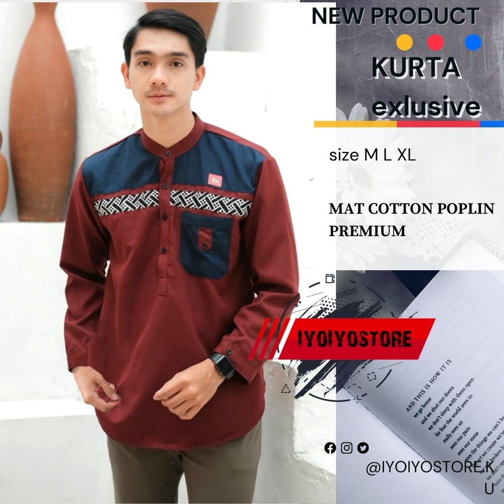 BAJU KOKO PRIA MODERN 2022 BAJU KOKO DEWASAKURTA LENGAN PANJANG BAHAN KATUN TOYOBO/BAJU KOKO KATUN/ BAJU KURTA PRIA LENGAN PANJANG/ BAJU KOKO KURTA PRIA  BAJU MUSLIM PRIA DEWASA LENGAN PANJANG BAJU KURTA PANJANG BAJU KOKO PANJANG BAJU TAKWA LENGAN PANJANG