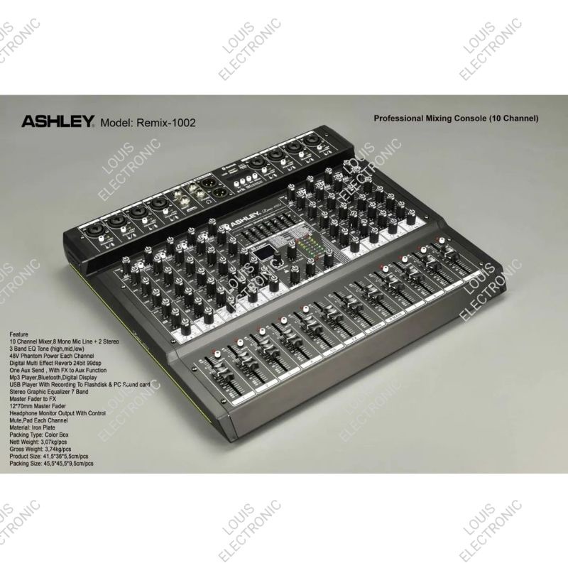 Mixer ASHLEY Remix1002 Remix-1002 Remix 1002 10 Channel ORIGINAL