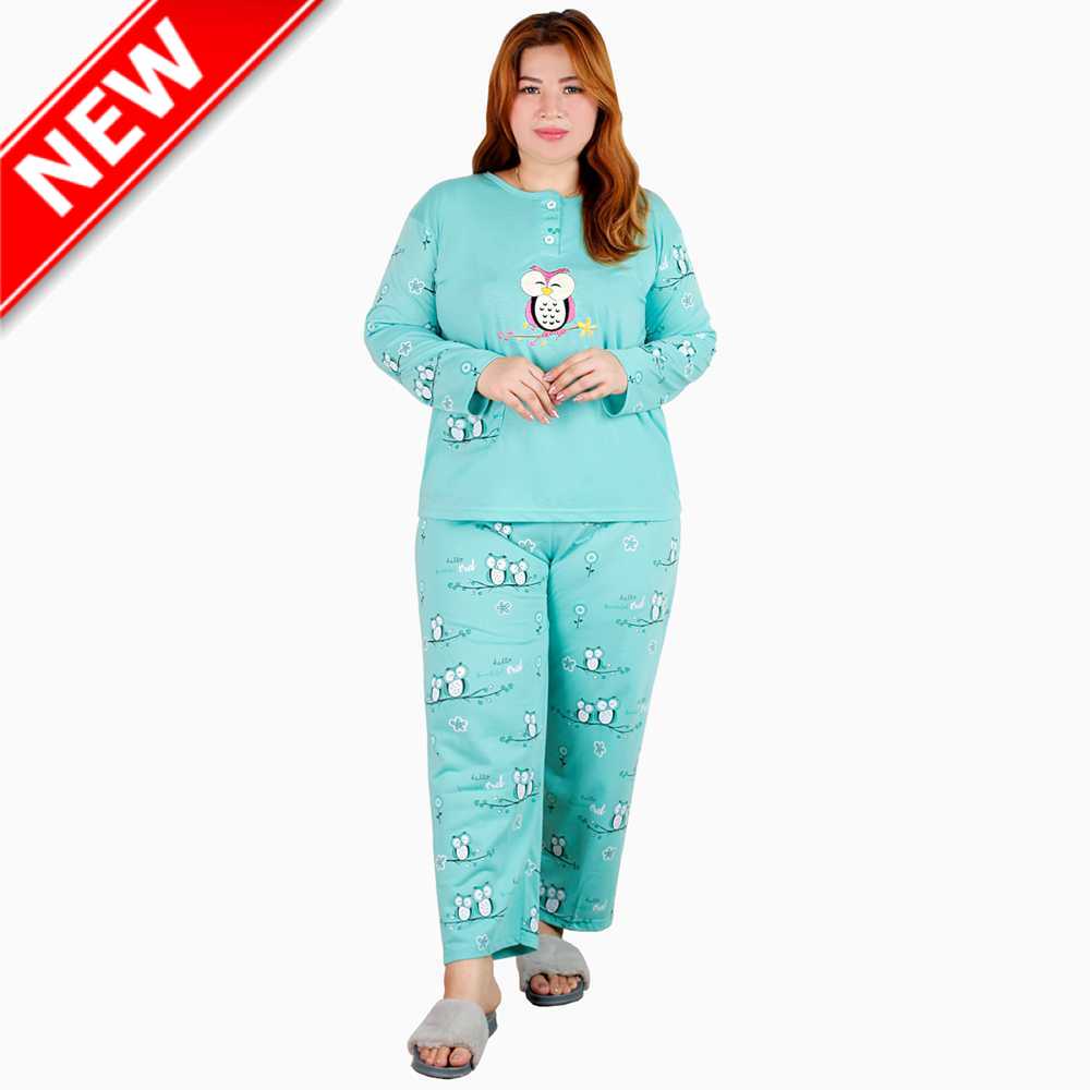 Stelan Baju Tidur Tangan Panjang Wanita BIG SIZE -  Embun